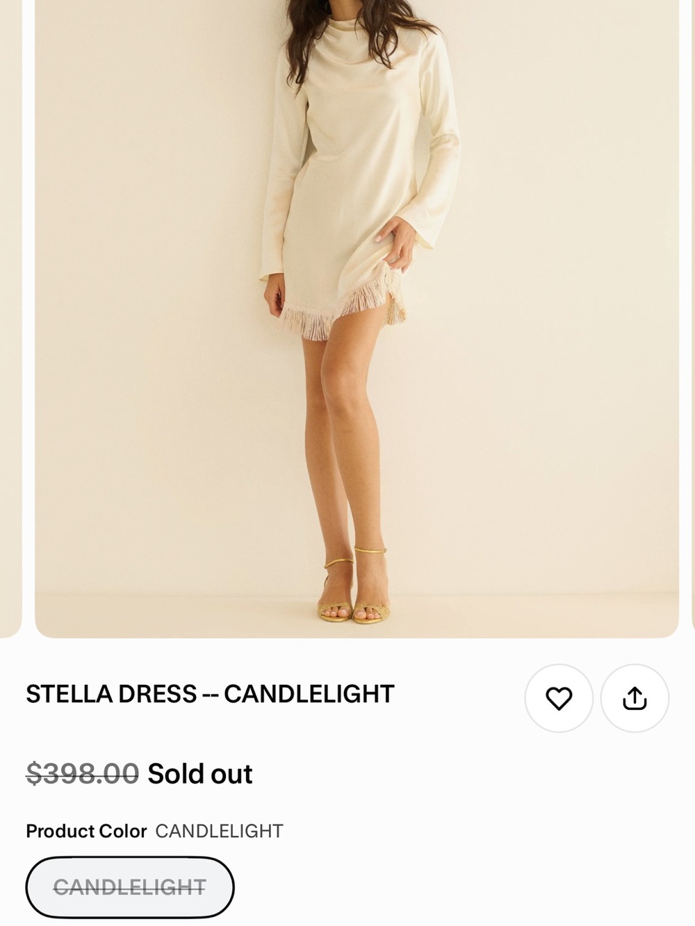 Doen Stella Dress in Candlelight Cream with Fringe - Picture 4 of 5